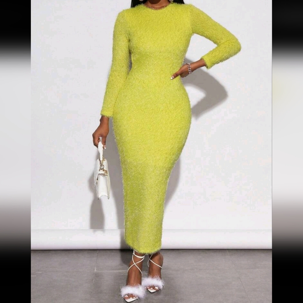 Elegant Lime Green Women's Dress
